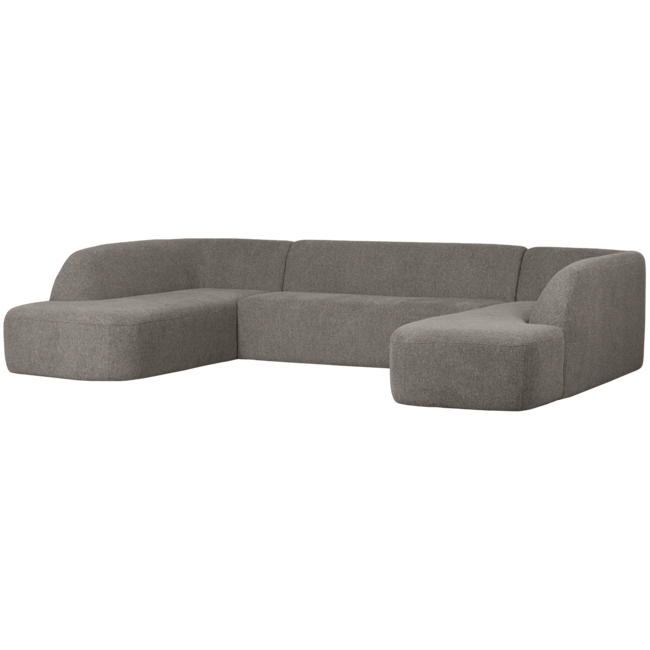 Woood Sloping u-vorm bank grijs melange