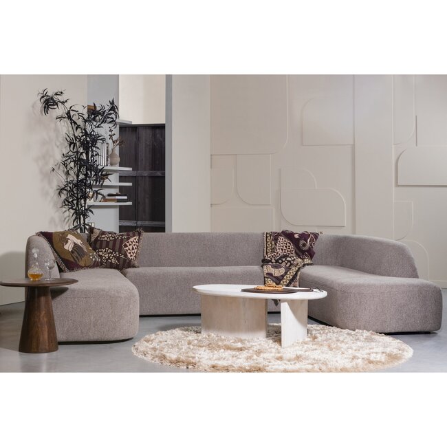 Woood Sloping u-vorm bank grijs melange