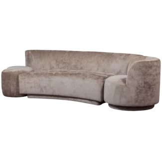 Woood Combi-popular: bankje + fauteuil + poef taupe