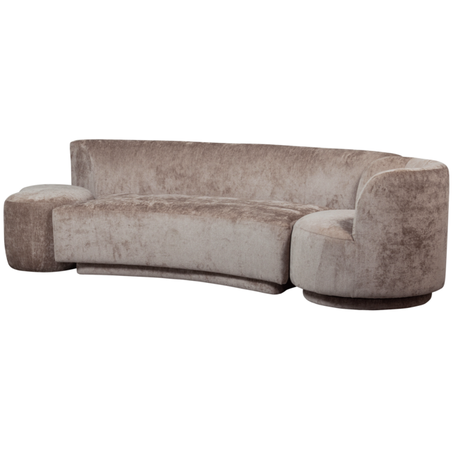 Woood Combi-popular: bankje + fauteuil + poef taupe