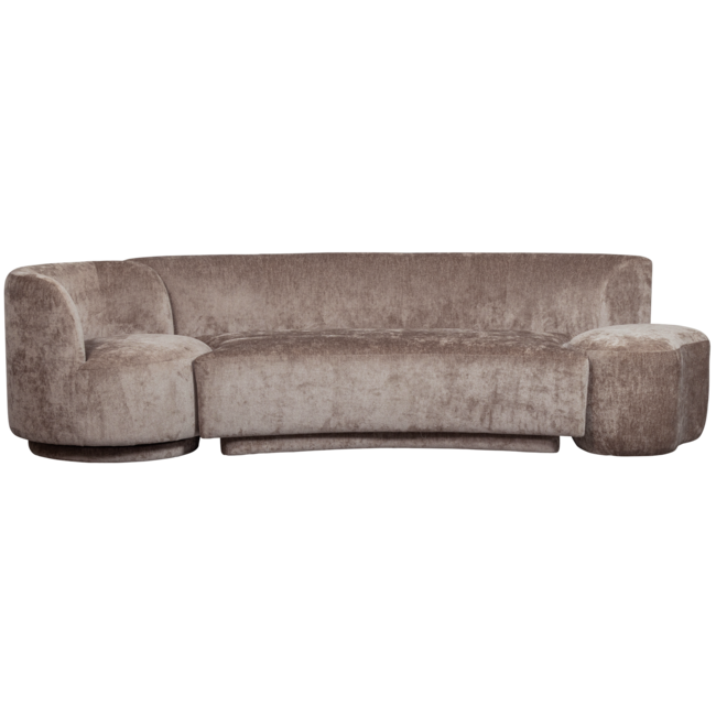 Woood Combi-popular: bankje + fauteuil + poef taupe