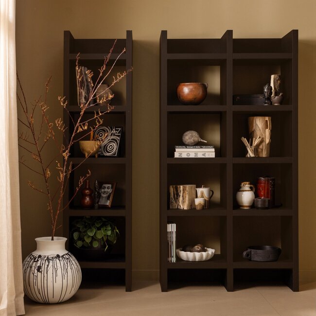 Woood Timo open kast mdf donkerbruin 195x100x40cm - showroommodel