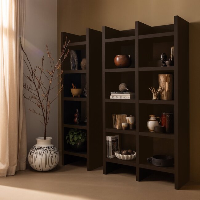 Woood Timo open kast mdf donkerbruin 195x100x40cm - showroommodel