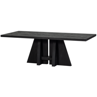 Woood Kean eettafel met middenpoot mango zwart 220x100cm