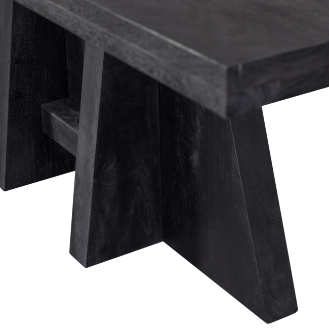 Woood Kean eettafel met middenpoot mango zwart 220x100cm