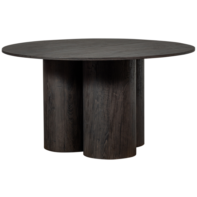 Woood Oona eettafel rond met 3-poot mdf donkerbruin ø140cm