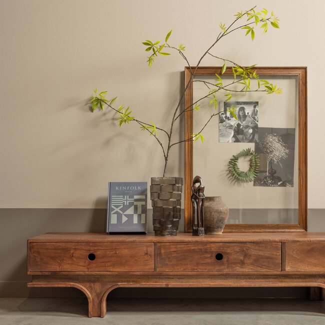 Woood Staes tv-meubel 3 lades mango hout walnoot