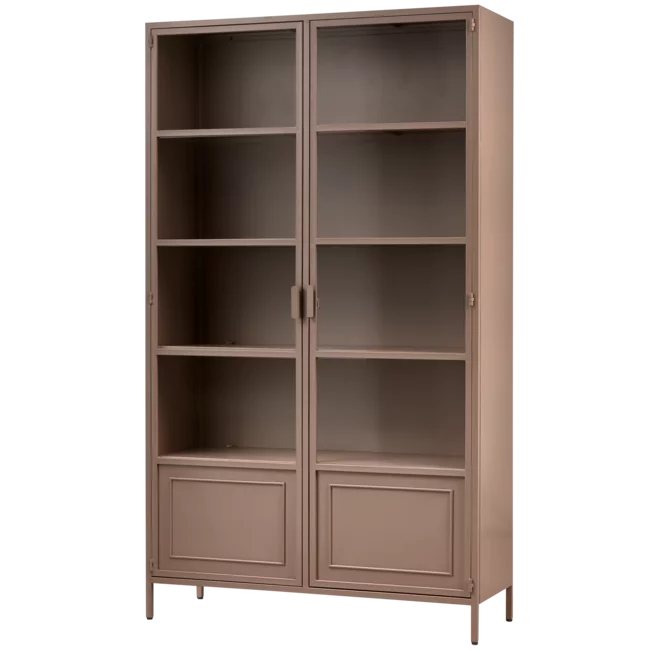 Woood Ronja vitrinekast xl metaal military brown