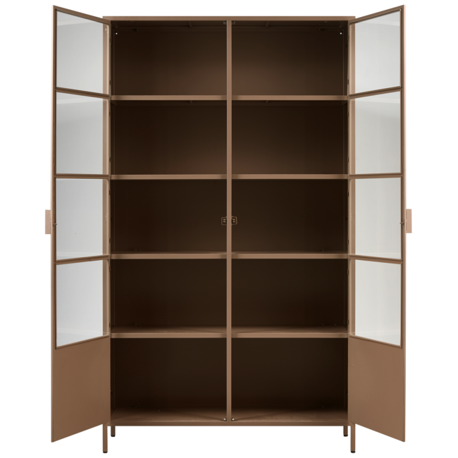 Woood Ronja vitrinekast xl metaal military brown