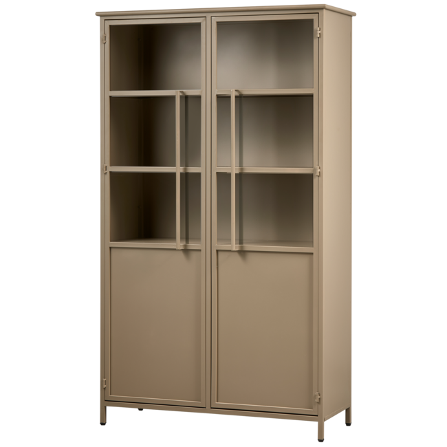 Woood Exhibit vitrinekast metaal khaki