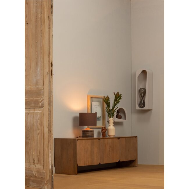 Woood Noam wanddeco halfrond hout dust 15x35x24cm