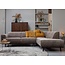 Woood Statement hoekbank rechts platte brede rib taupe