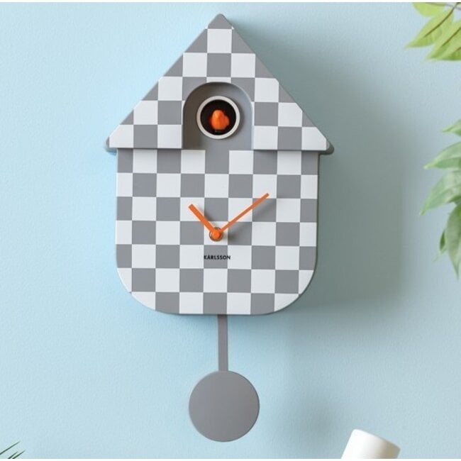 Karlsson Klok Modern Cuckoo Checker grijs
