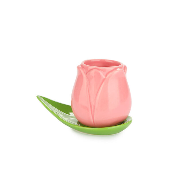 Balvi Koffiekopje Tulp - set van 4 kopjes met schotels
