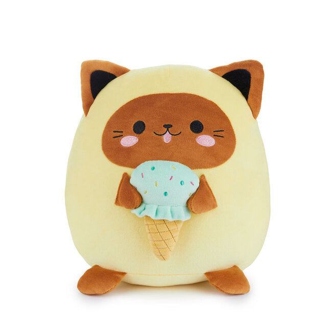 Balvi Katten kussen Fluffy Kawaii Minty Geel
