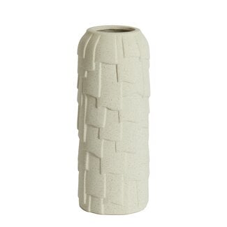 Light en Living Vaas deco Ø14x34,5 cm LEIMA keramiek  mat crème