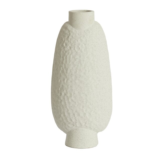 Light en Living Vaas deco 18x12x41 cm NAMTU keramiek mat crème