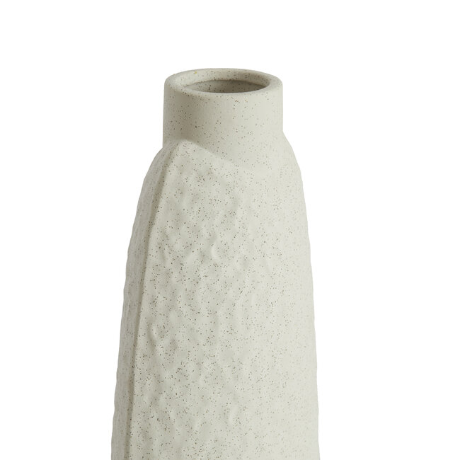Light en Living Vaas deco 18x12x41 cm NAMTU keramiek mat crème