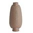 Light en Living Vaas deco 18x12x41 cm NAMTU keramiek mat bruin