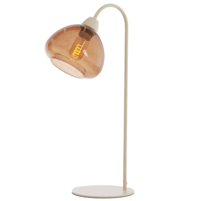 Light en Living Tafellamp 31,5x20x61 cm BISHO glas bruin+zand
