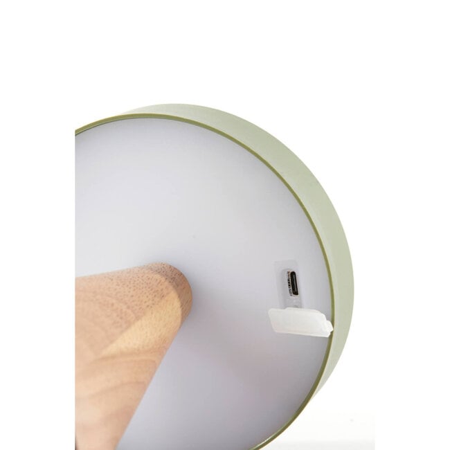 Light en Living Tafellamp LED Ø13x28,5 cm ANKENTA olijf groen+hout naturel