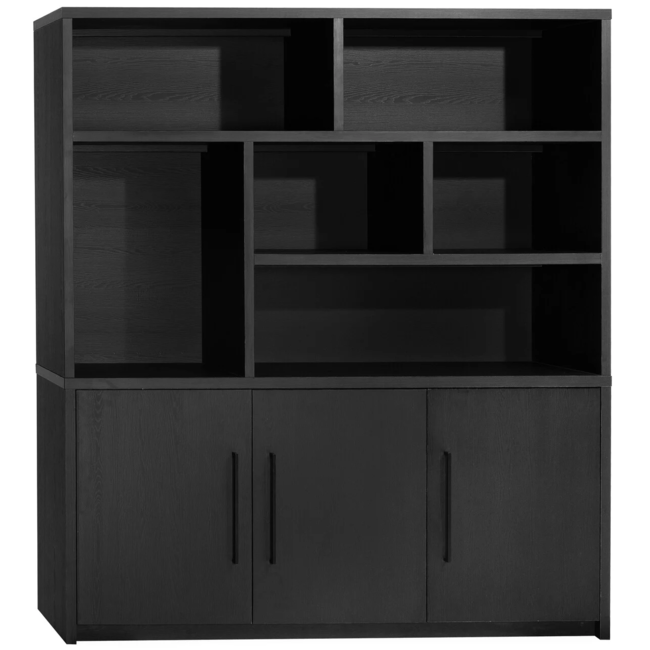 WoonMax Wandkast Broadway 3 deurs - Noir inclusief verlichting
