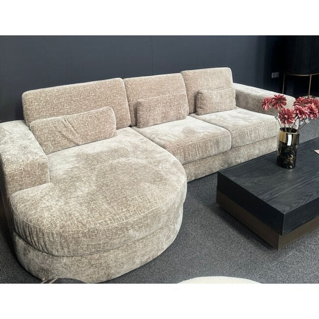 Richmond Interiors  Bank Felix lounge links rond + 2.5 zits - Island shitake 124 - Showroommodel
