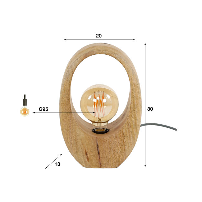 WoonStijl Tafellamp Arch wood M