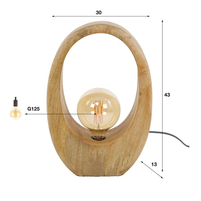 WoonStijl Tafellamp Arch wood L