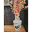 Light en Living Vaas deco Ø28x55 cm YVOTA wit+bloemen print