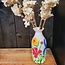 Light en Living Vaas deco Ø15x36 cm EKIMULI  wit+bloemen