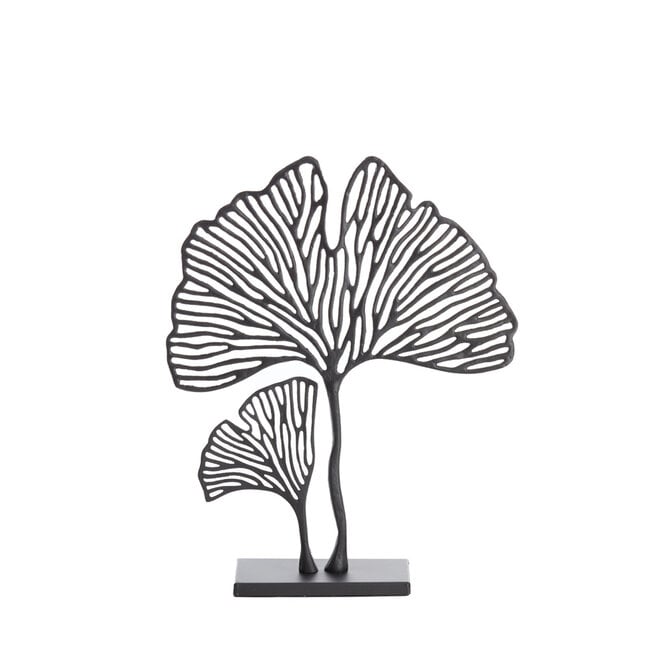 Light en Living Ornament op voet 36x10x48 cm LEAF mat zwart