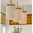 Light en Living Hanglamp 3L 90x22x32 cm DANIA hout print naturel+touw crème