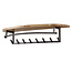 WoonStijl Kapstok round acacia 8 haken met hoedenplank