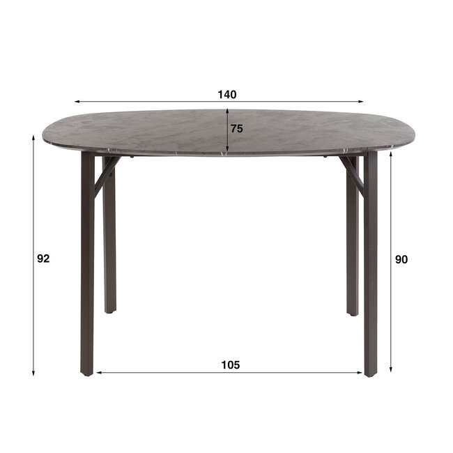 WoonStijl Bartafel deens ovaal 140 cm