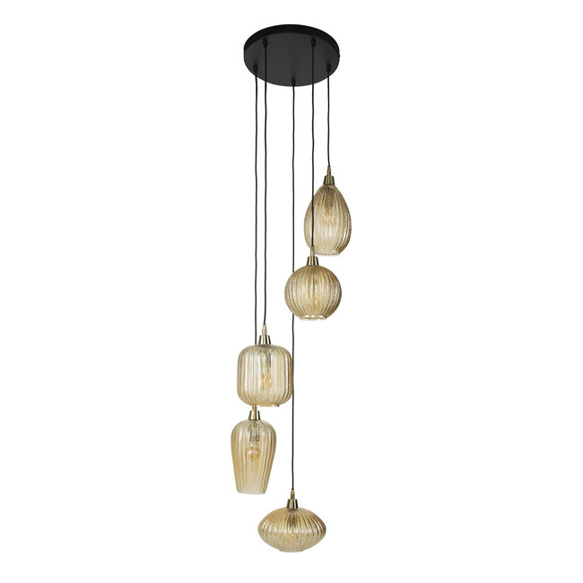 WoonStijl Hanglamp 5L V-shape pattern getrapt