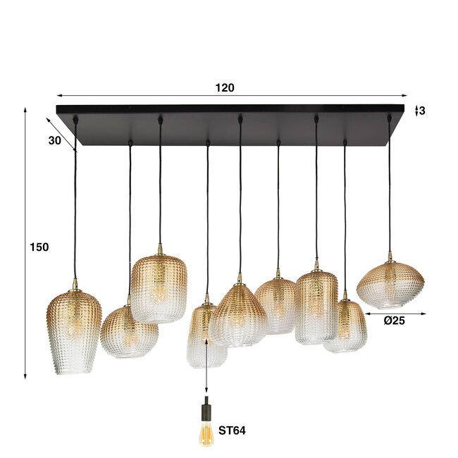 WoonStijl Hanglamp 5+4 dot pattern