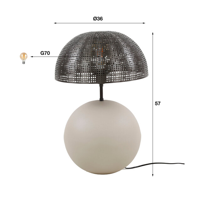 WoonStijl Tafellamp Sphere natural L