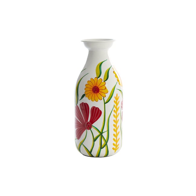 Light en Living Vaas deco Ø15x36 cm EKIMULI  wit+bloemen