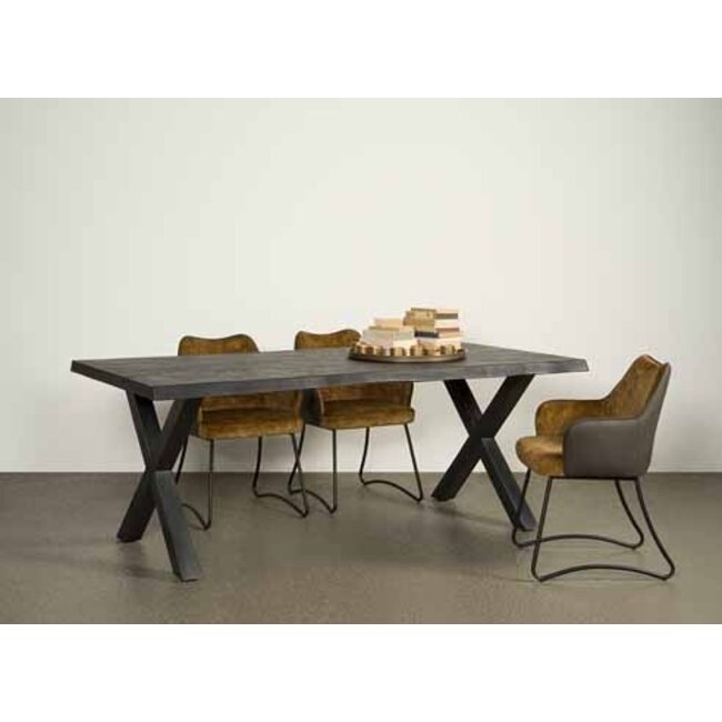 Tower Living Eettafel Xara Live edge blank of zwart - diverse afmetingen