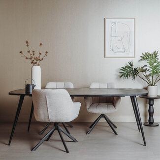 Tower Living Eettafel Giovanni zwart - Diverse afmetingen