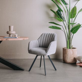Tower Living Eettafelstoel Bruno draaistoel Nature 452 blauwgrijs