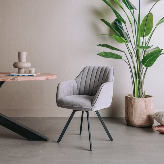 Tower Living Eettafelstoel Bruno draaistoel Nature 452 blauwgrijs