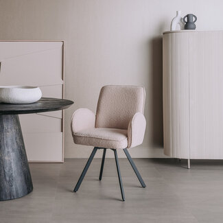 Tower Living Eettafelstoel Livo draaistoel Ascot 12 beige