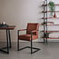 Tower Living Eetkamerstoel Ferro met armleuning - Cognac, donkerbruin, antraciet en groen