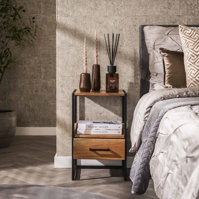 WoonStijl Nachtkastje XS niche Acacia met 1 lade