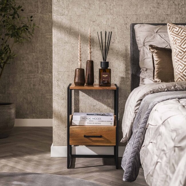 WoonStijl Nachtkastje XS niche Acacia met 1 lade
