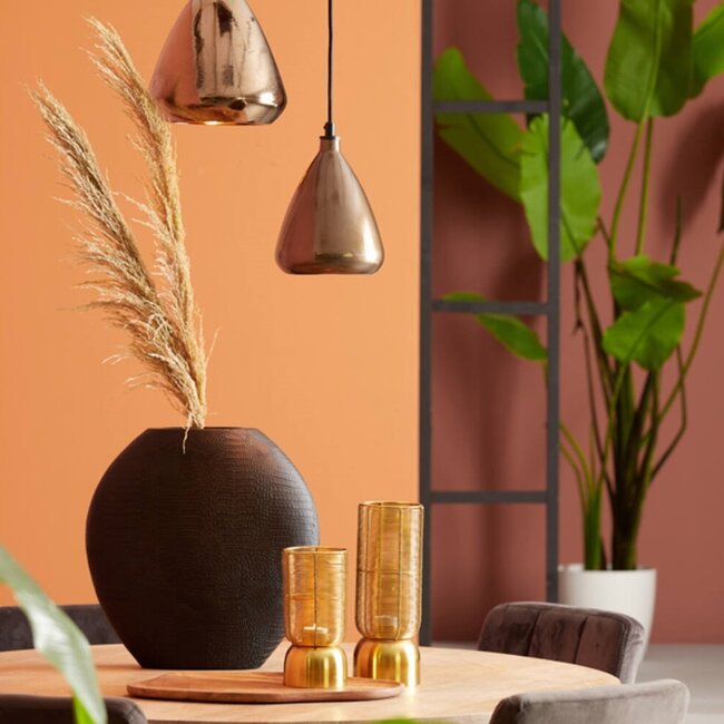 Light en Living Vaas deco 39x11x40 cm SKELD mat zwart van Light & Living
