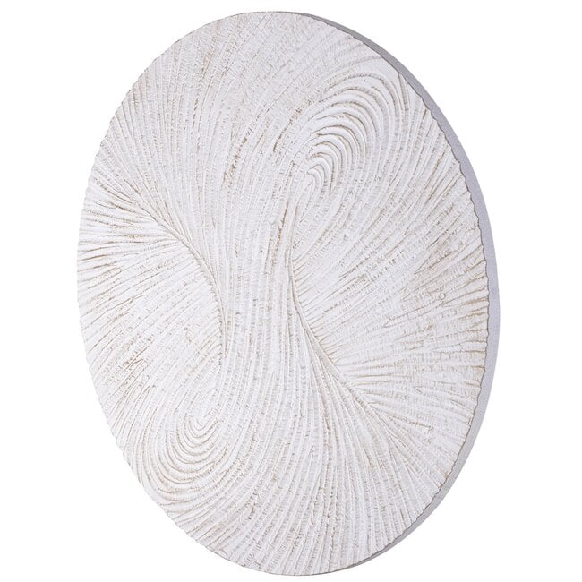 PTMD Wandornament Wiktor Wit MDF rond swirl carved L