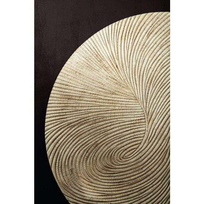 PTMD Wandornament Wiktor Wit MDF rond swirl carved L